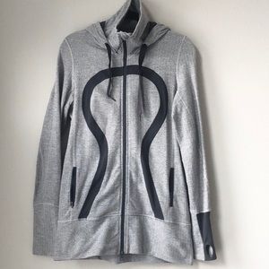 Lululemon Gray Herringbone Full Zip Jacket